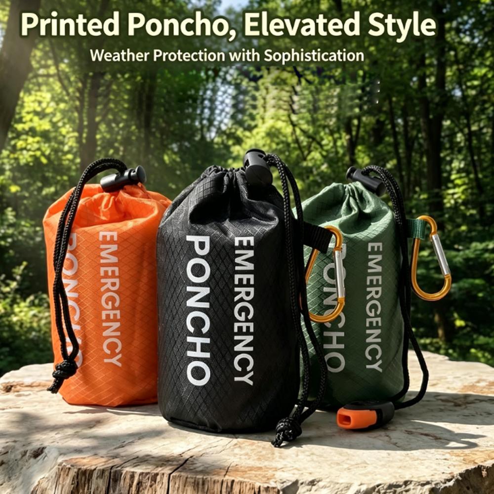 Portable Emergency Rain Poncho - Camping Rain Poncho ulasan dan harga