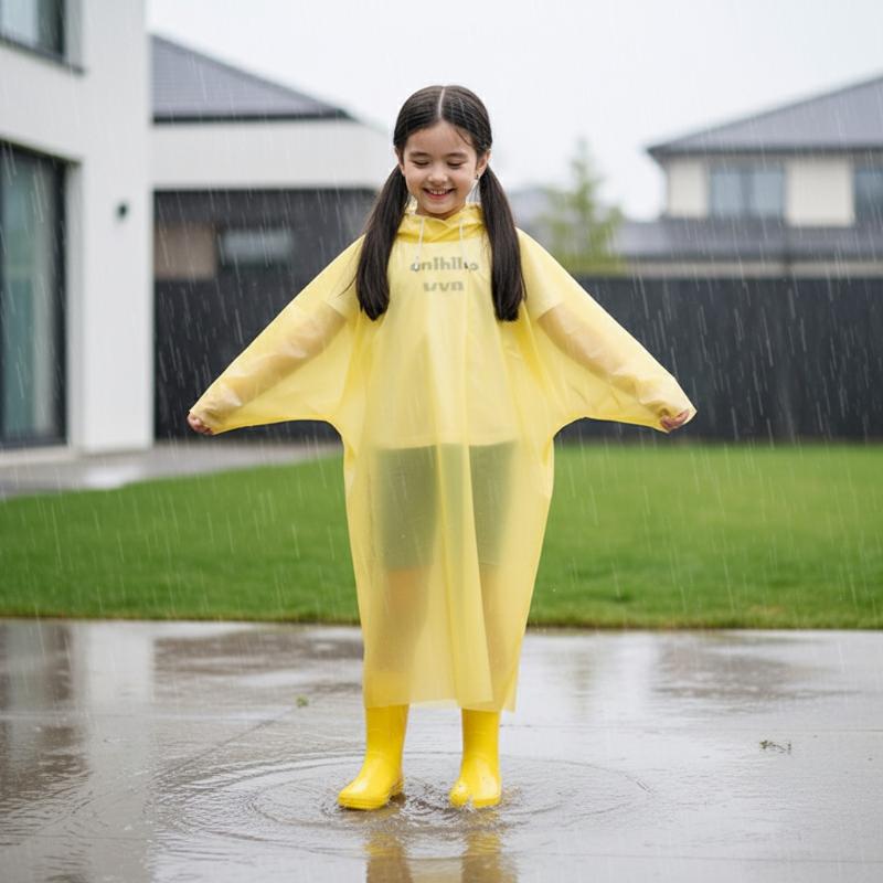 Disposable Raincoat for Kids E - Camping Rain Poncho ulasan dan harga