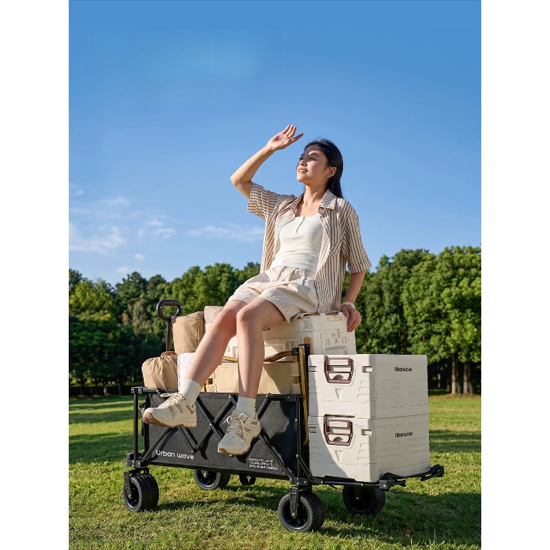Folding Camping Wagon Cart Out - Outdoor Camping Trolley ulasan dan harga