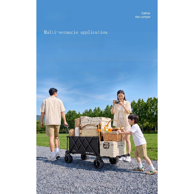 Folding Camping Wagon Cart Out - Outdoor Camping Trolley ulasan dan harga
