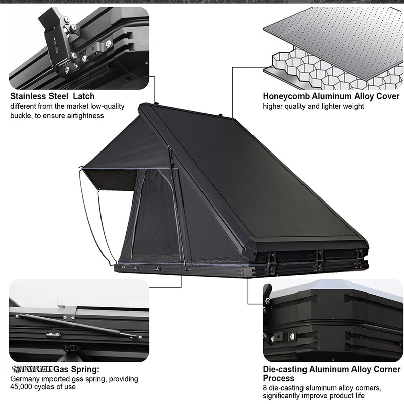 Hard Aluminum Rooftop Tent wit - Outdoor Camping Van Tent ulasan dan harga