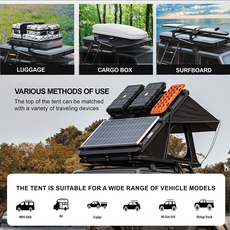 Hard Aluminum Rooftop Tent wit - Outdoor Camping Van Tent ulasan dan harga