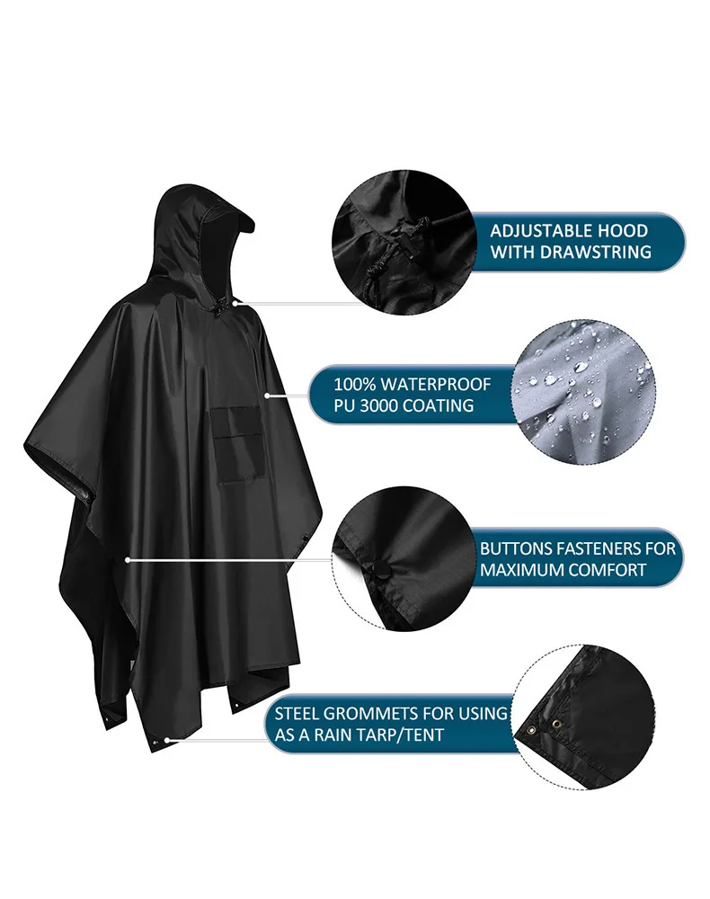 2026 For Camping Hiking 3-in-1 - Camping Rain Poncho ulasan dan harga