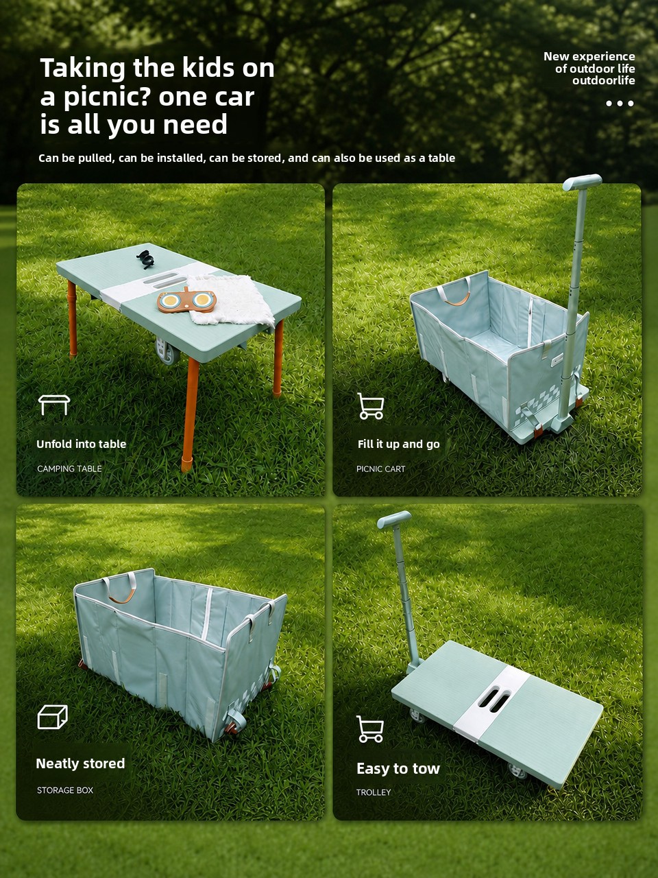 Outdoor Foldable Hand Wagon Mu - Outdoor Camping Trolley ulasan dan harga