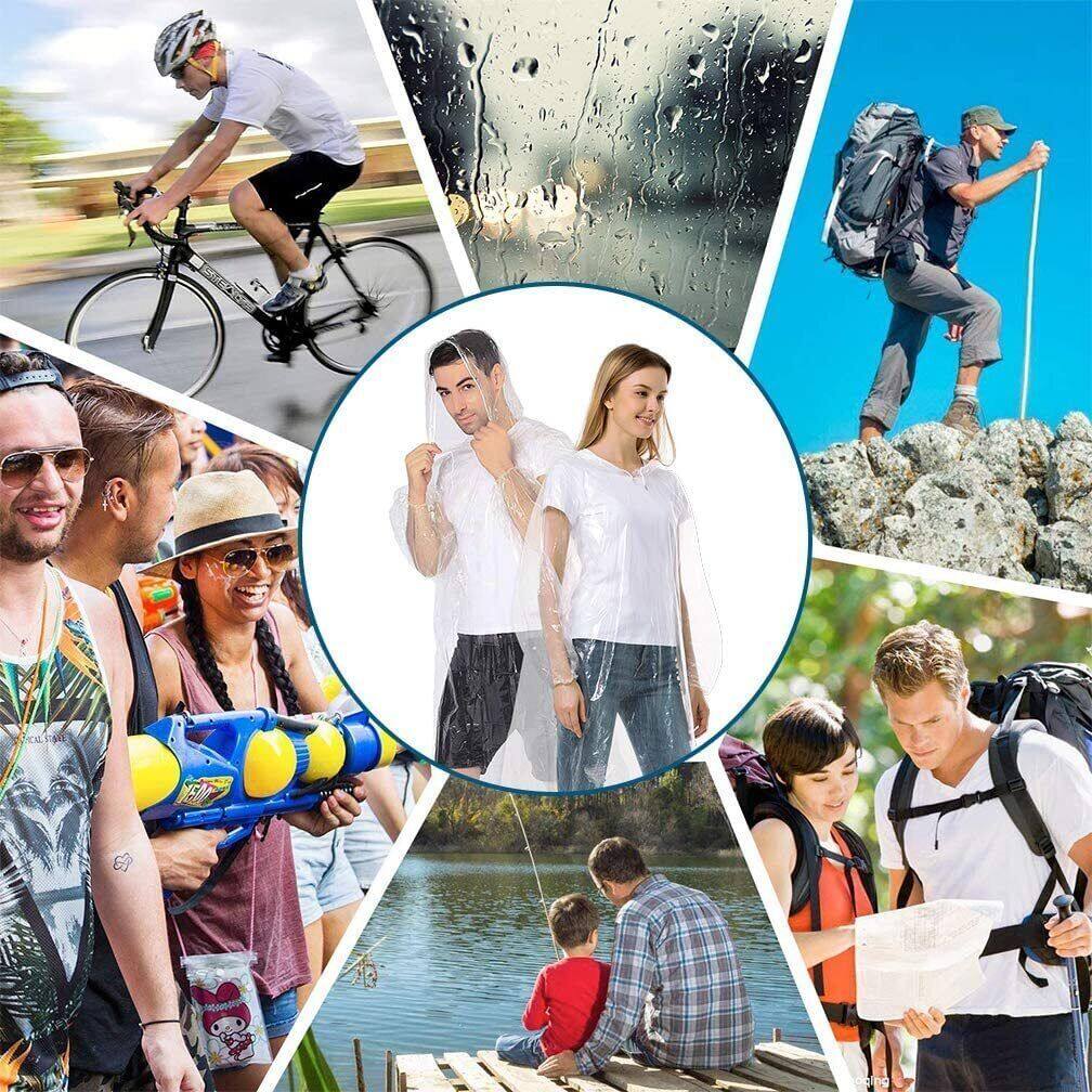 12Pcs Disposable Waterproof Ra - Camping Rain Poncho ulasan dan harga