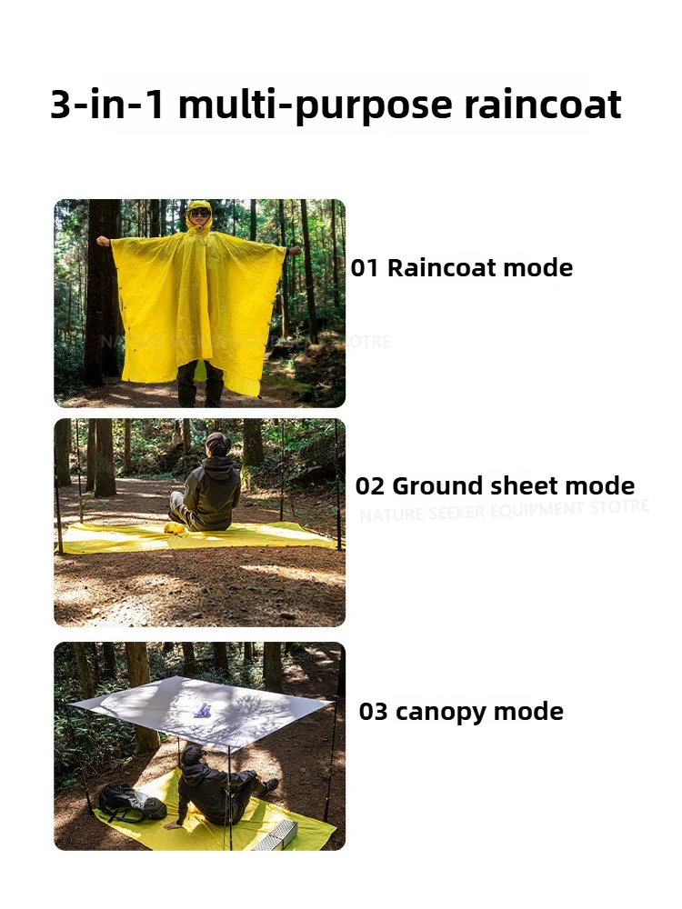 15D/210T Raincoat Waterproof R - Camping Rain Poncho ulasan dan harga